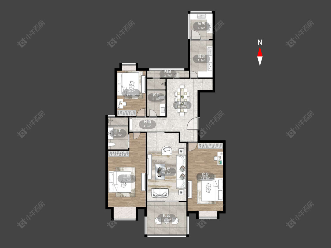 常州滨河星城御湖豪庭在售二手房源户型图_小牛看房