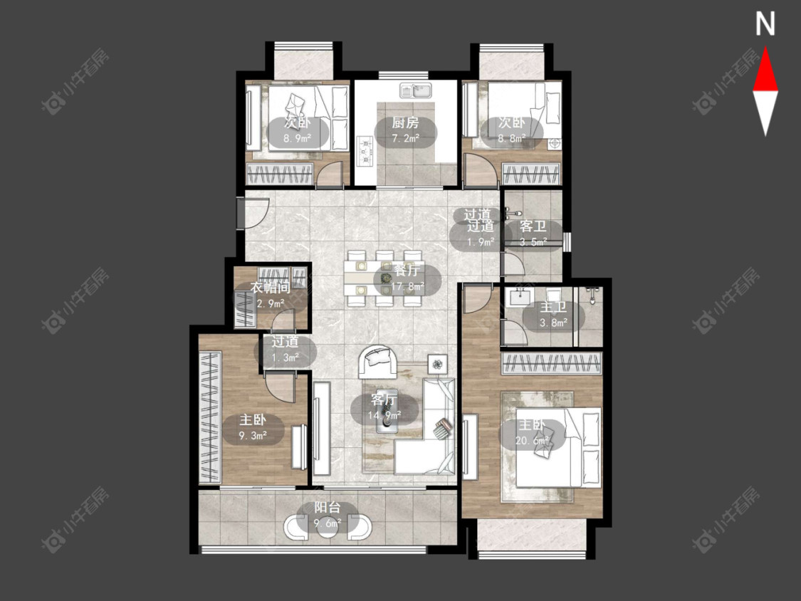 九洲玺房源户型图 常州九洲玺在售二手房源户型图_小牛看房