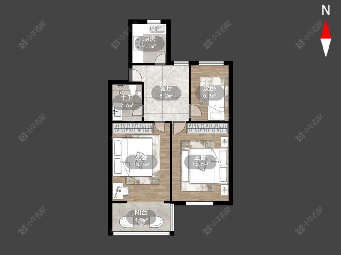 常州西上园在售二手房源户型图_小牛看房