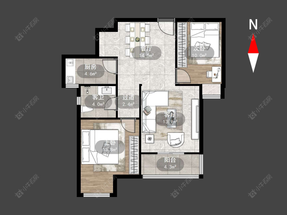 常州蓝天新苑在售二手房源户型图_小牛看房