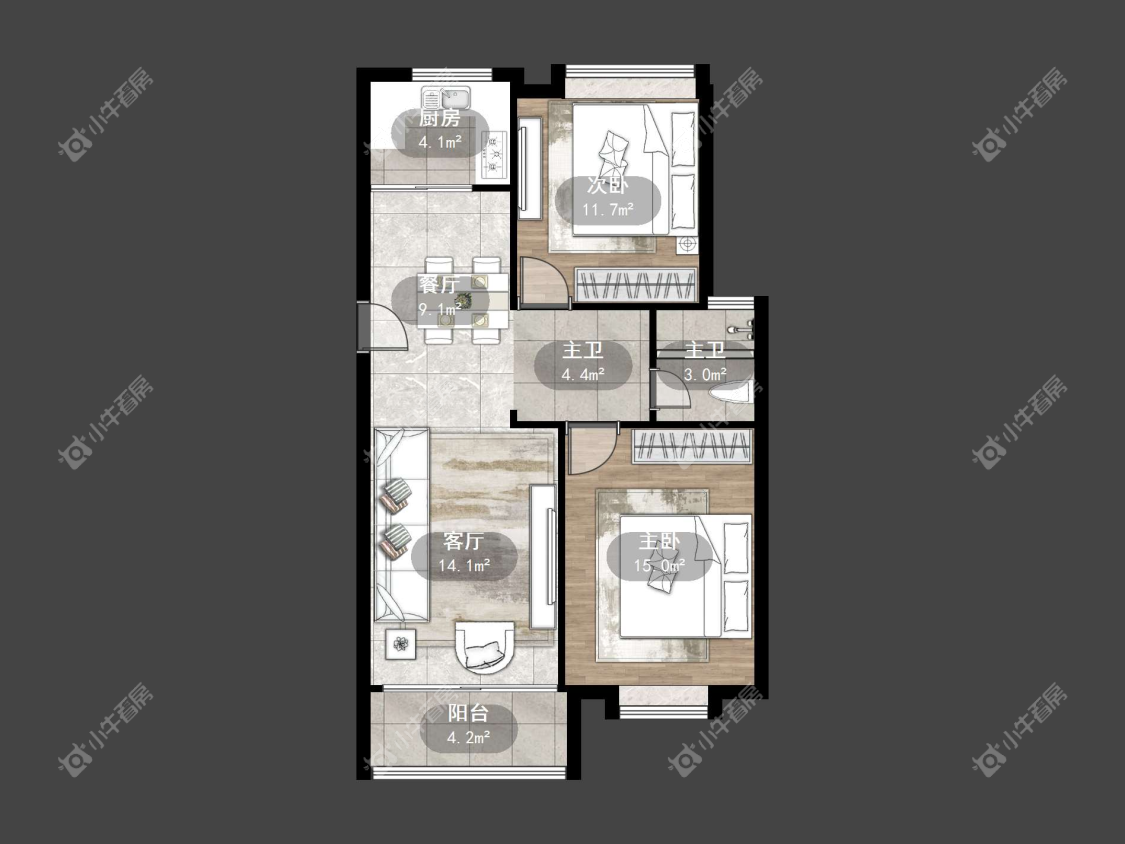 丹阳江南人家在租房源户型图_小牛看房