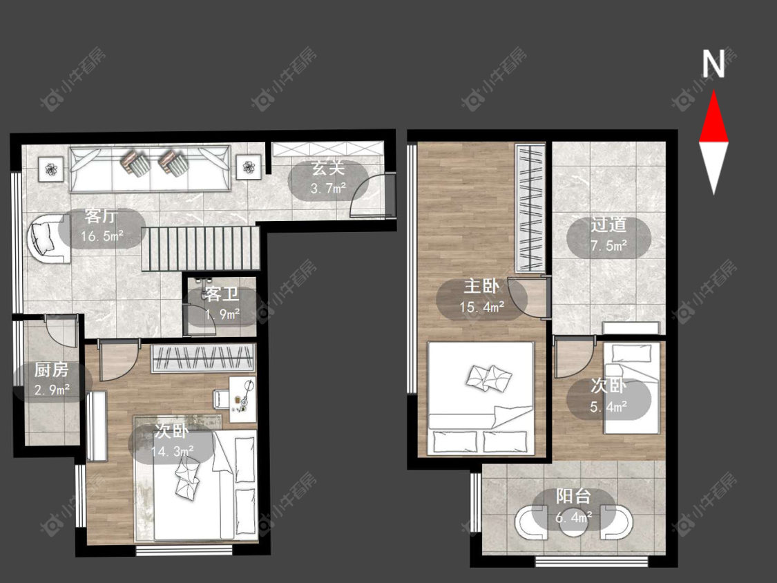 中奥珑郡房源户型图 常州中奥珑郡在售二手房源户型图_小牛看房