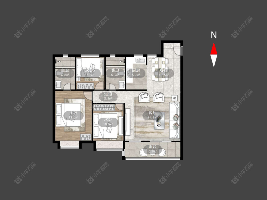 天奕云著房源户型图 常州天奕云著在售二手房房源户型图_小牛看房