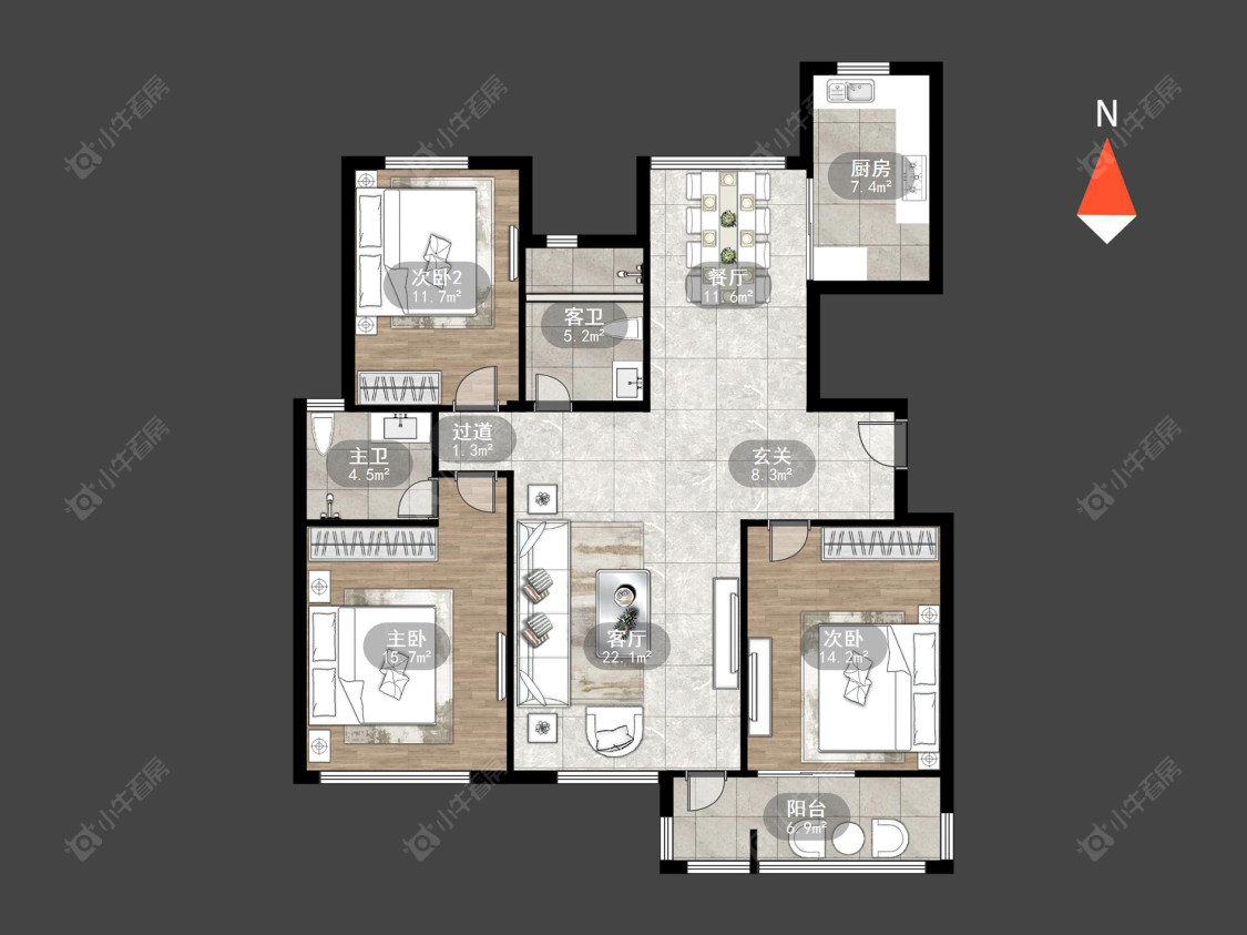 常州新城南都花海在售二手房源户型图_小牛看房