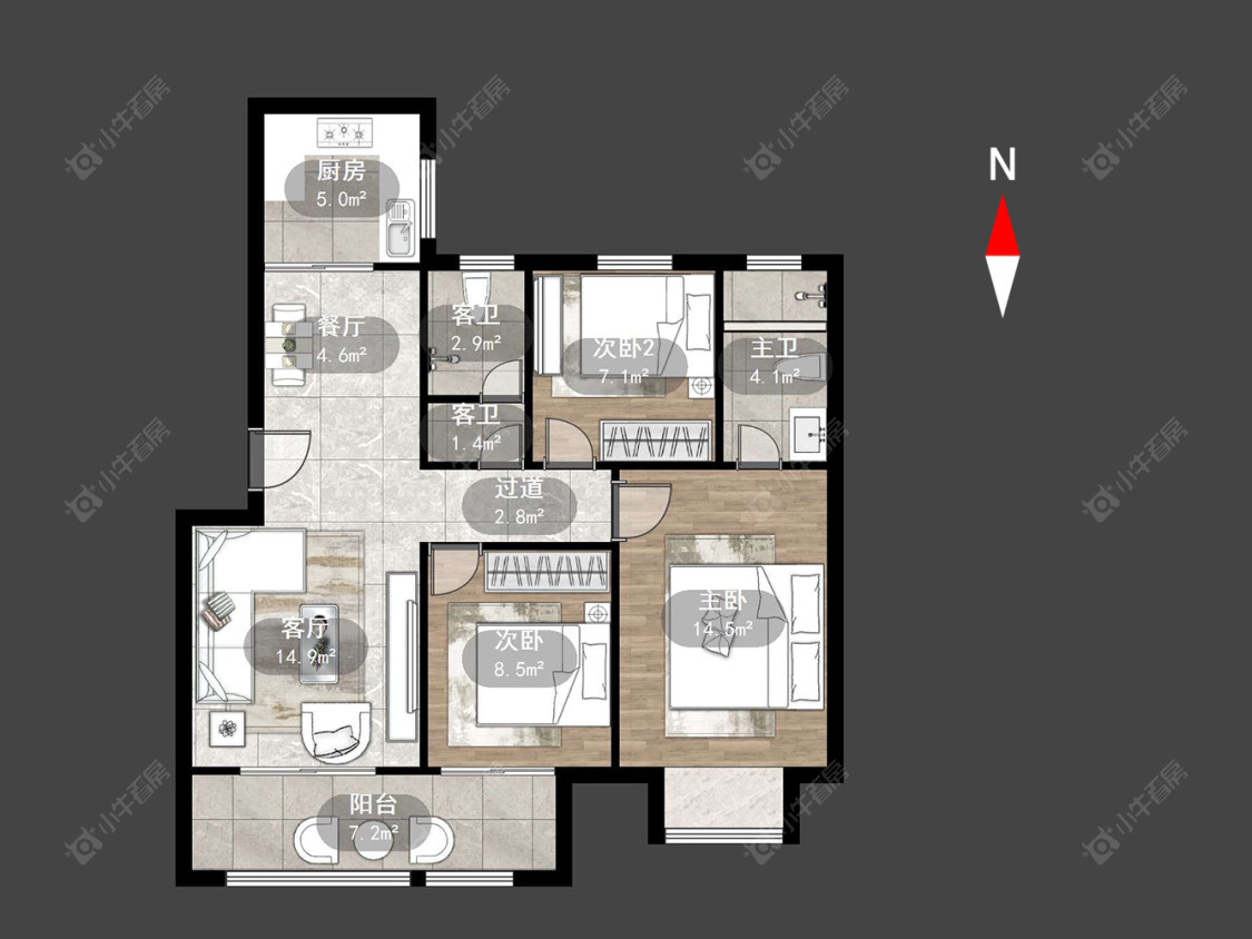 常州光樾华庭在售二手房源户型图_小牛看房