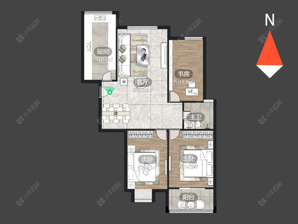 常州绿园爱舍南区在售二手房源户型图_小牛看房