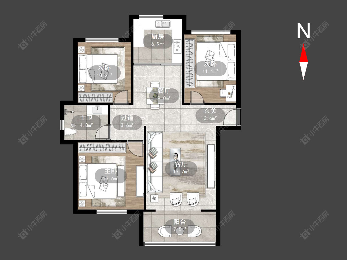 常州华润国际三期在售二手房源户型图_小牛看房