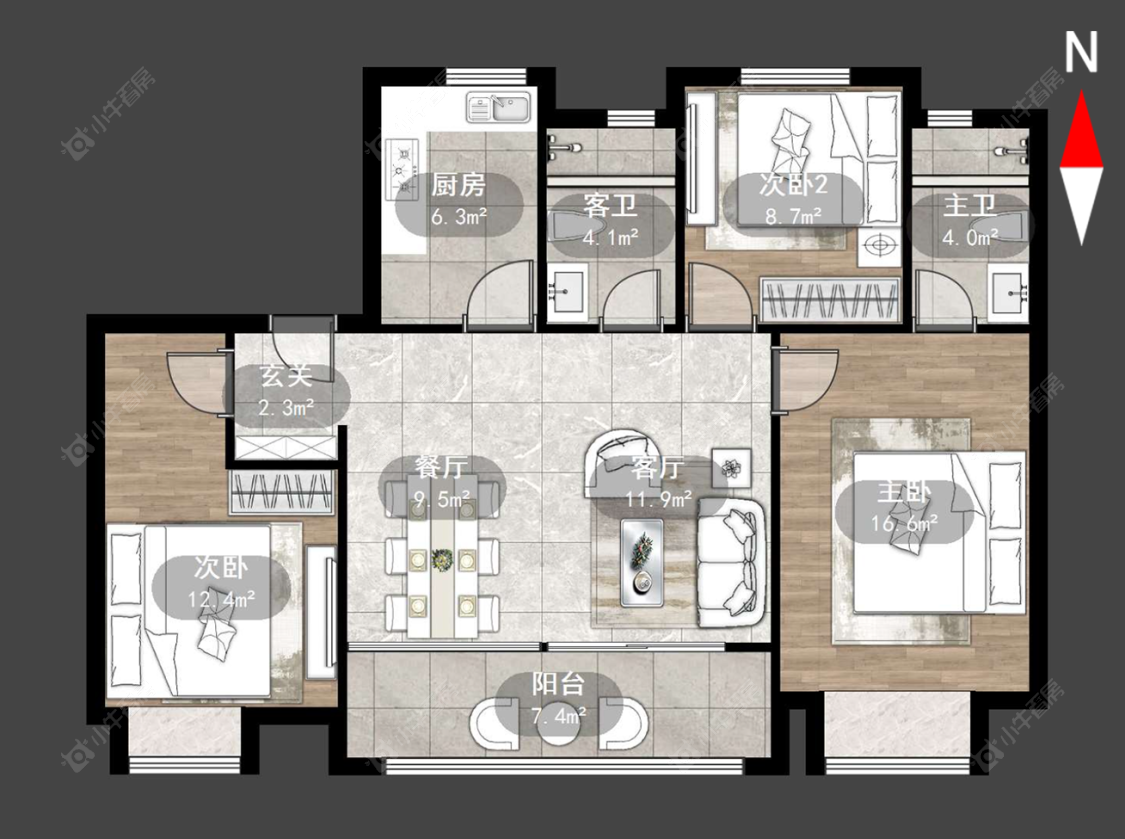 常州万科弘阳君望甲第在售二手房源户型图_小牛看房