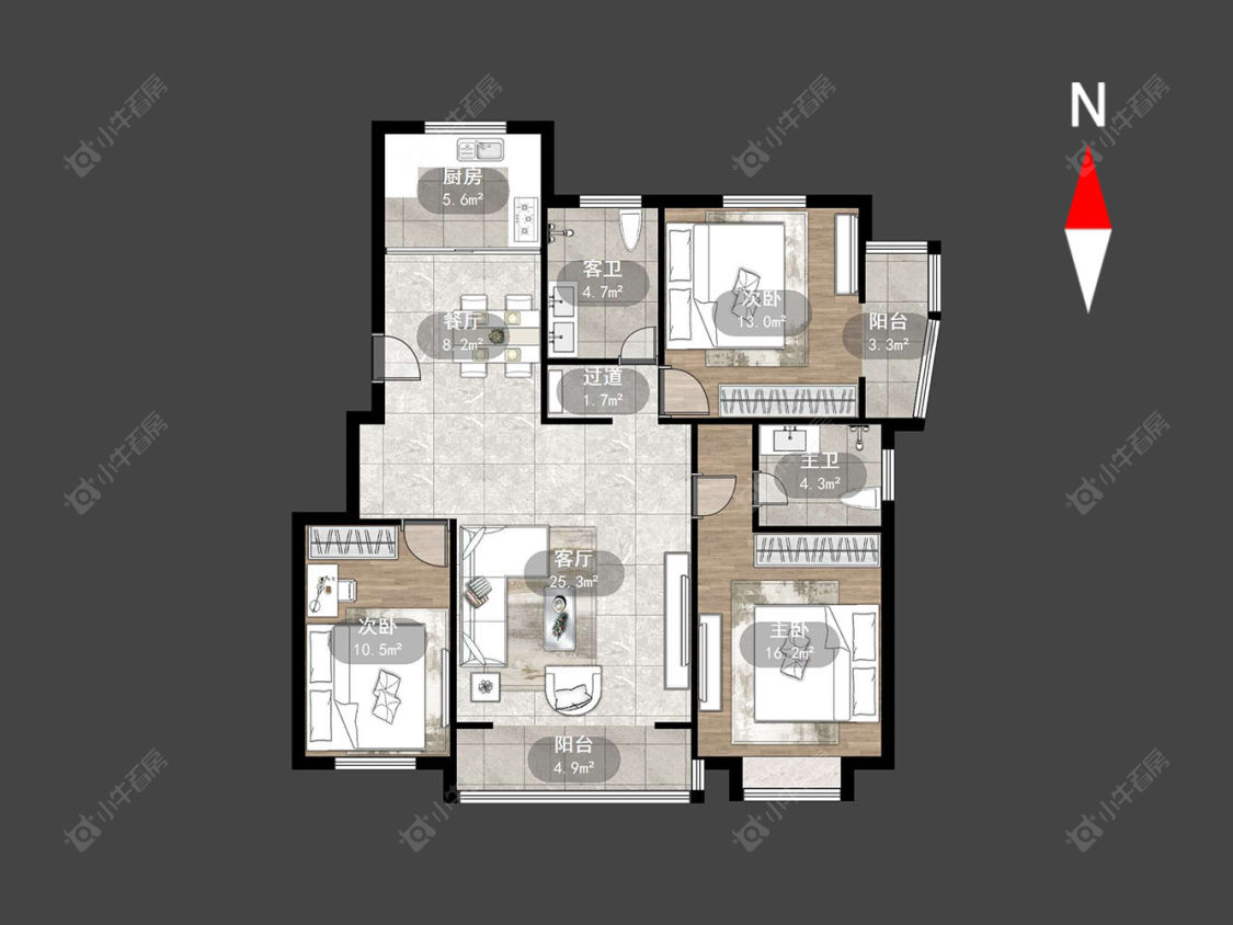 常州百草苑在售二手房源户型图_小牛看房