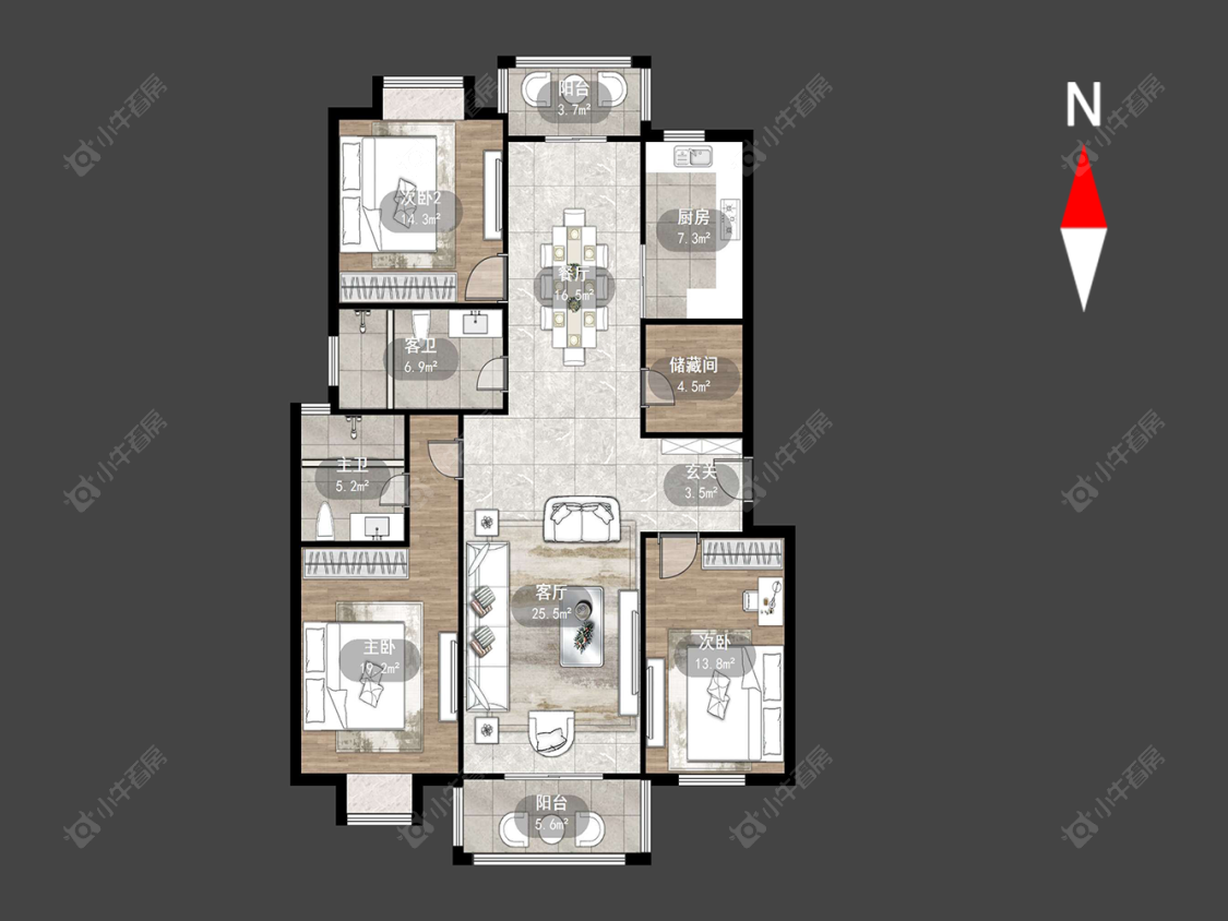 常州太湖明珠苑南苑在售二手房源户型图_小牛看房