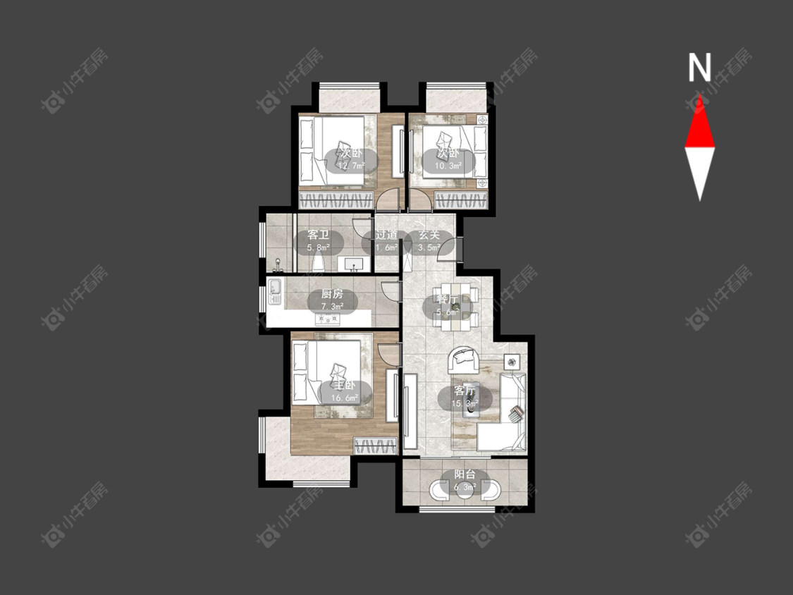 常州荣盛馨河郦舍在售二手房源户型图_小牛看房