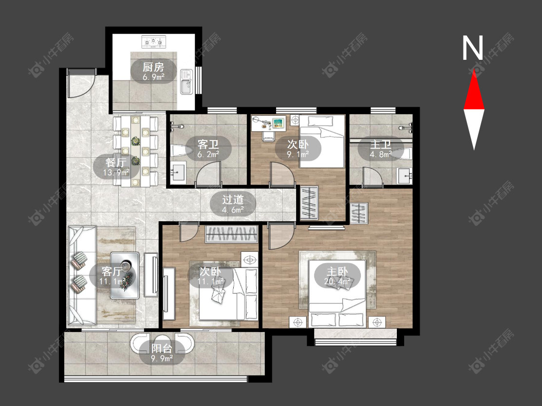 常州竹韵茗苑在售二手房源户型图_小牛看房