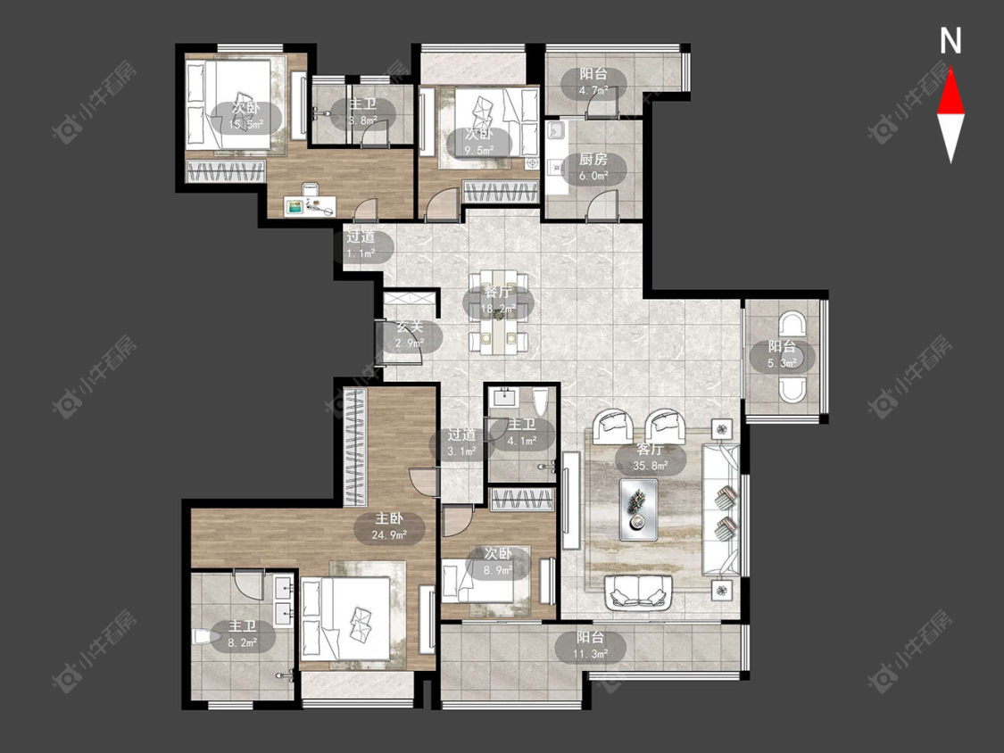常州万科瑧湾汇（原蓝光黑钻）在售二手房源户型图_小牛看房