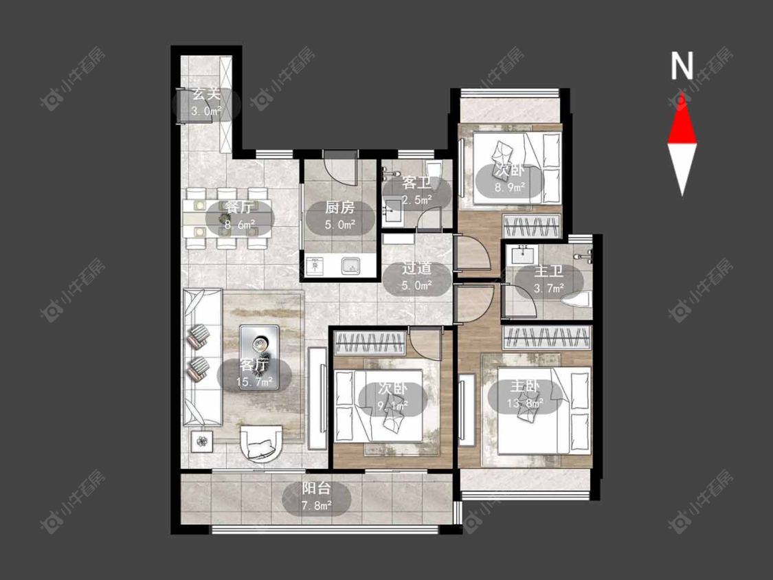 常州美的金科公园天下在售二手房源户型图_小牛看房
