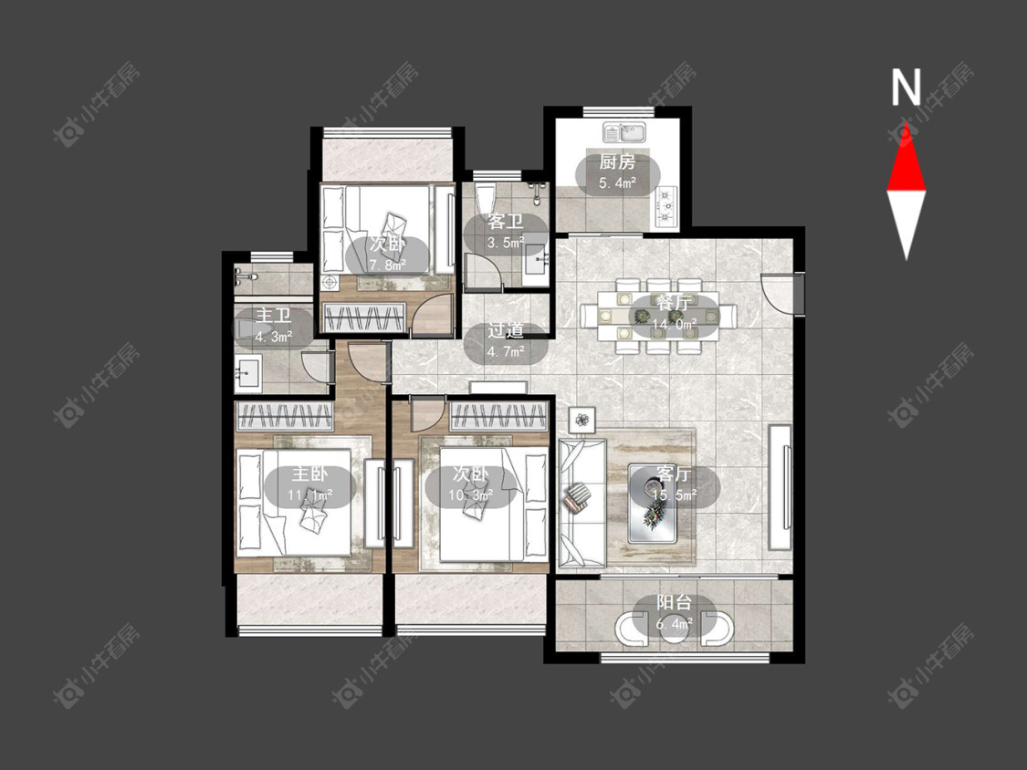 万科新都会房源户型图 常州万科新都会在售二手房源户型图_小牛看房