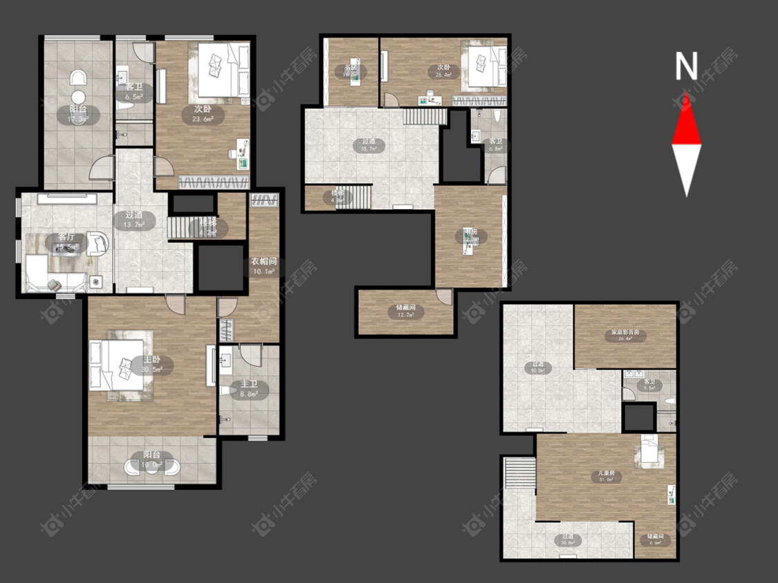 常州大名城南区别墅区在售二手房源户型图_小牛看房