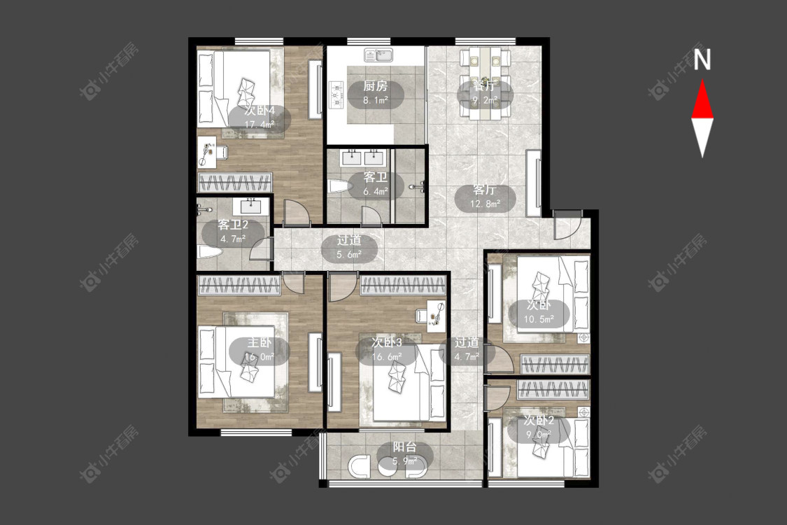 常州城中花苑在售二手房源户型图_小牛看房