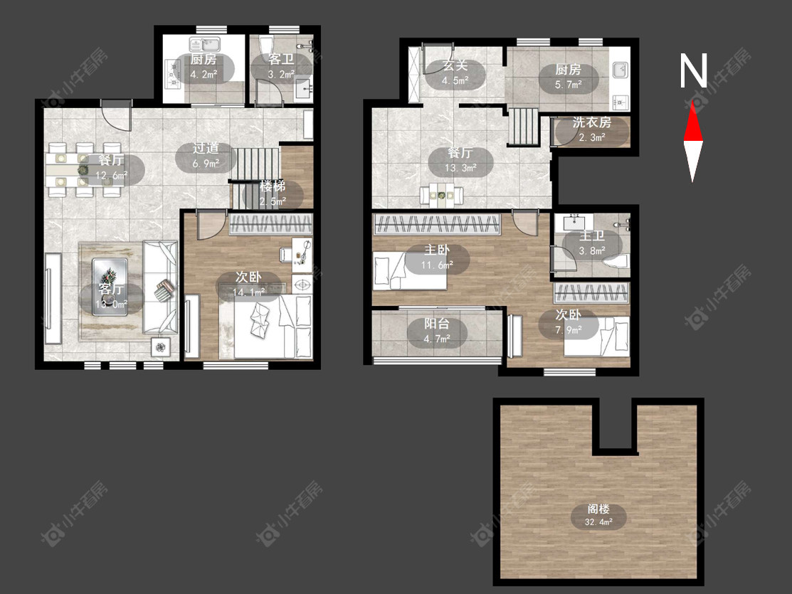 常州弘阳天下锦别墅区在售二手房源户型图_小牛看房