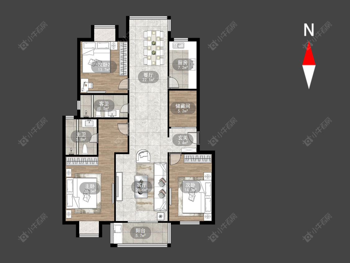 常州太湖明珠苑南苑在售二手房源户型图_小牛看房