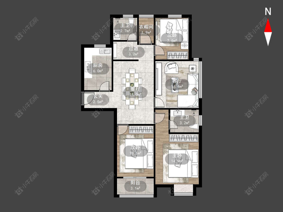 常州松涛苑在售二手房源户型图_小牛看房