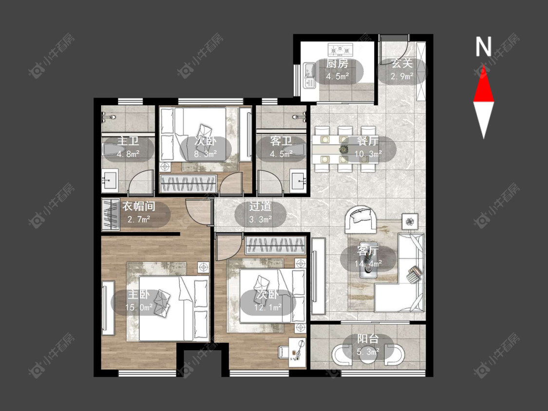 常州路劲城市印象在售二手房源户型图_小牛看房