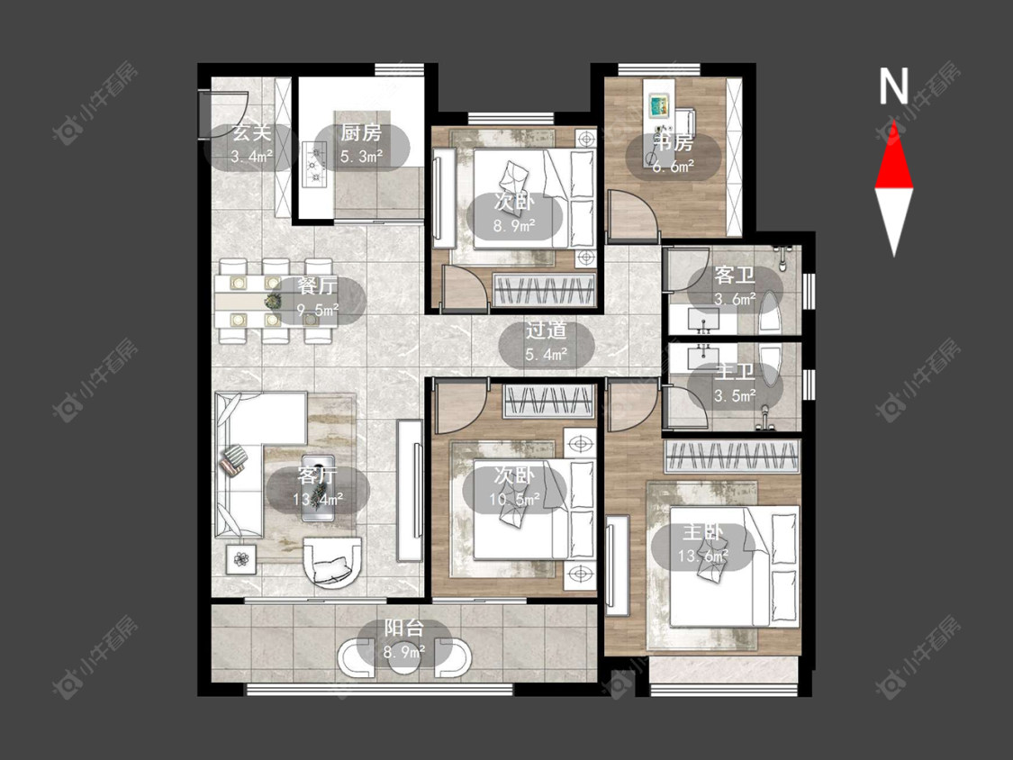 常州中梁金科启宸在售二手房源户型图_小牛看房