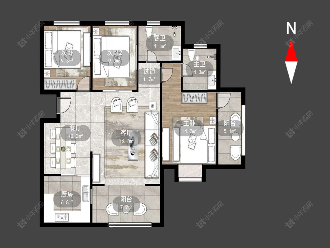 常州南博湾花园在售二手房源户型图_小牛看房
