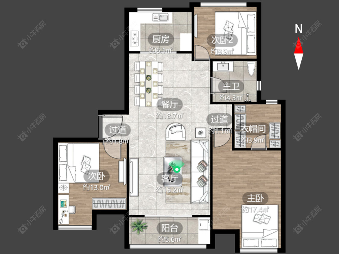 常州天逸城北区在售二手房源户型图_小牛看房