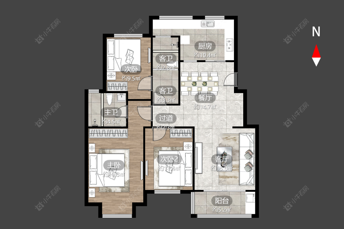 常州南田雅园在售二手房源户型图_小牛看房