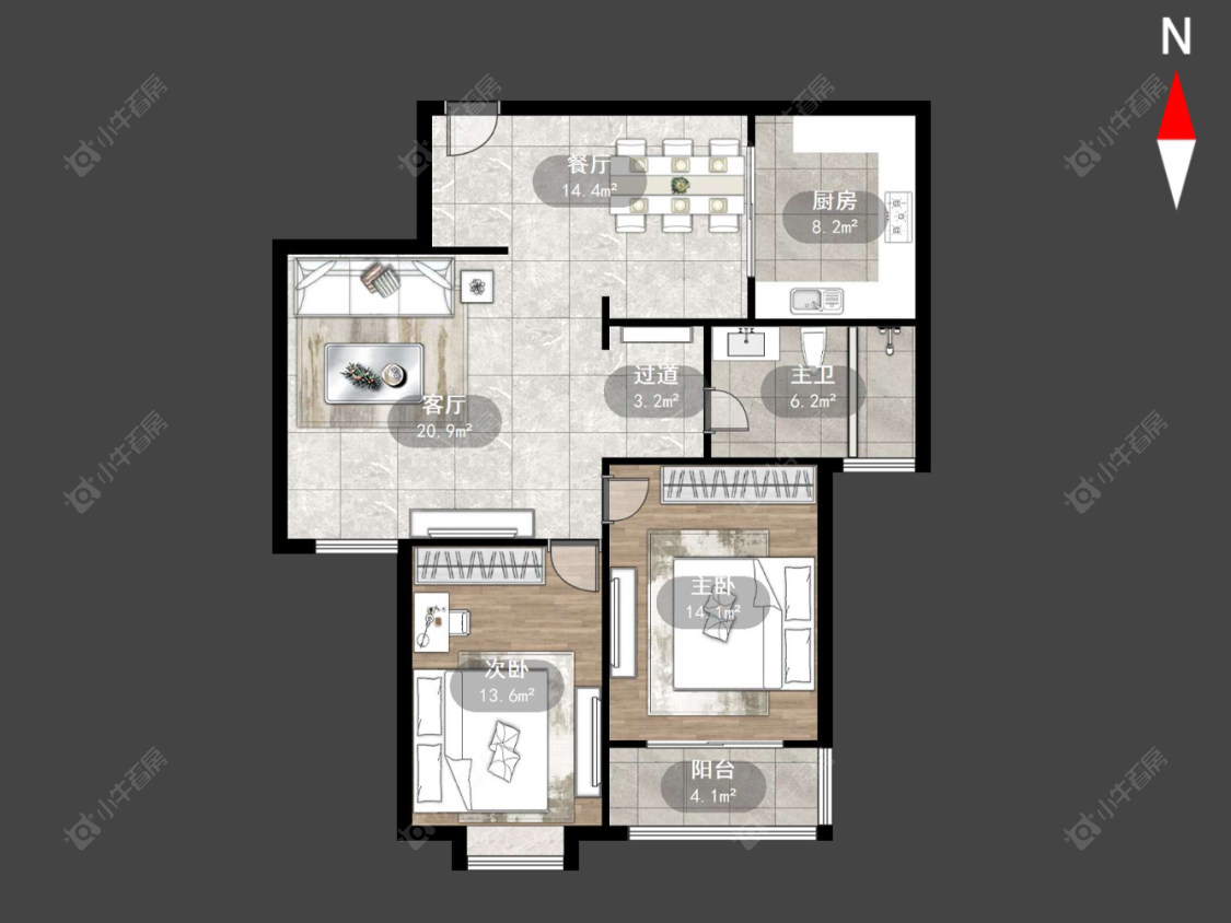常州天王堂新寓在售二手房源户型图_小牛看房