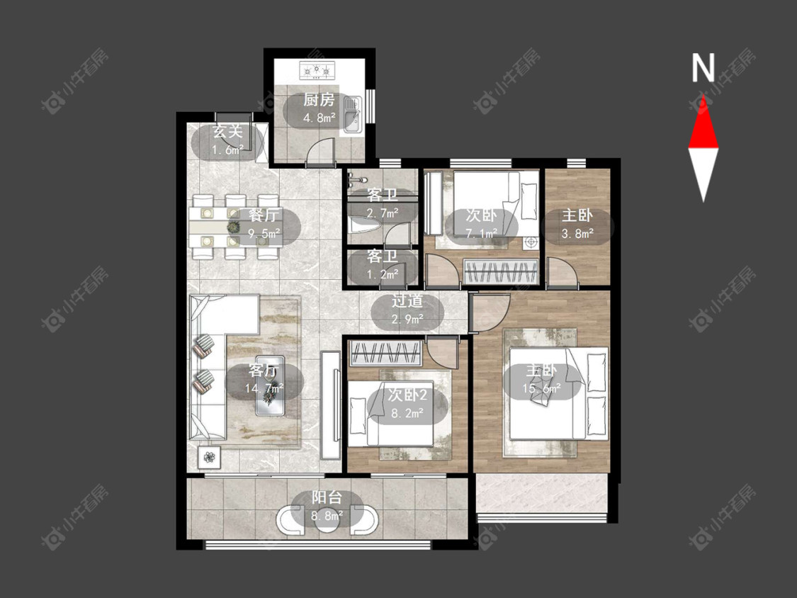 常州碧桂园金科光明府在售二手房源户型图_小牛看房