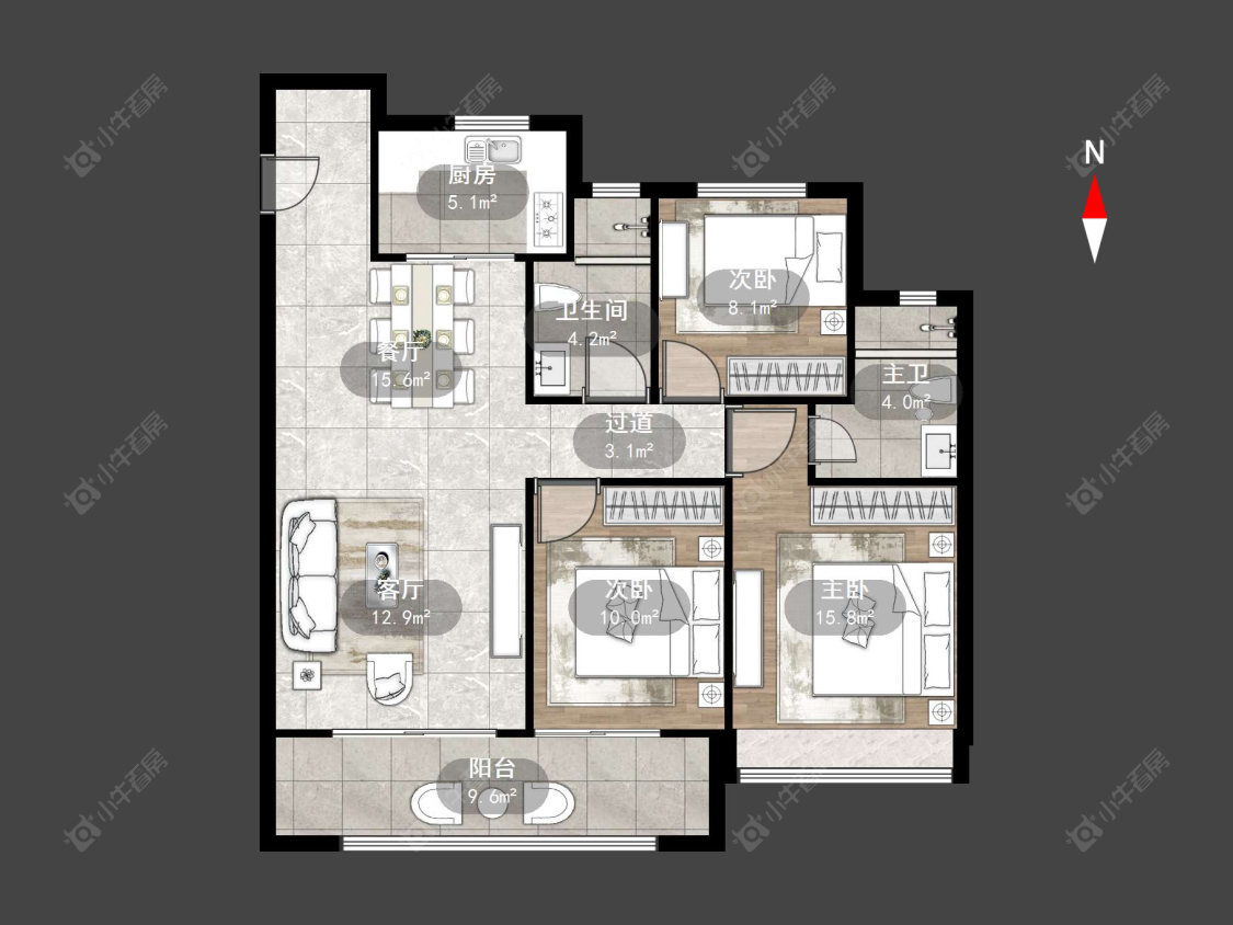 红星铂悦风华房源户型图 常州红星铂悦风华在售二手房源户型图_小牛看房