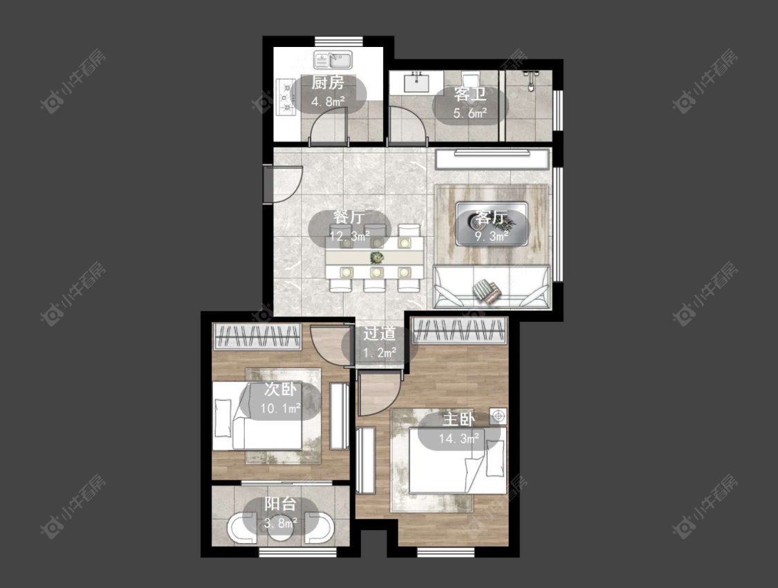 常州新景花苑四期在售二手房源户型图_小牛看房