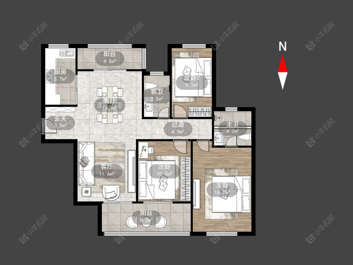 常州朗诗蓝郡在售二手房源户型图_小牛看房