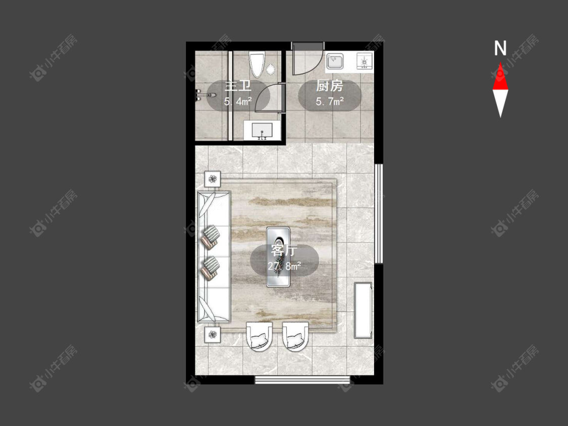 常州新北万达广场在售二手房源户型图_小牛看房