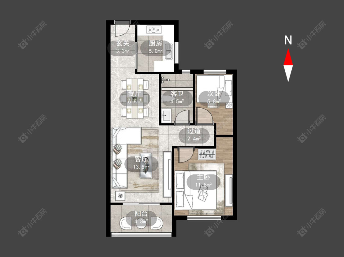海华花园房源户型图 常州海华花园在售二手房源户型图_小牛看房