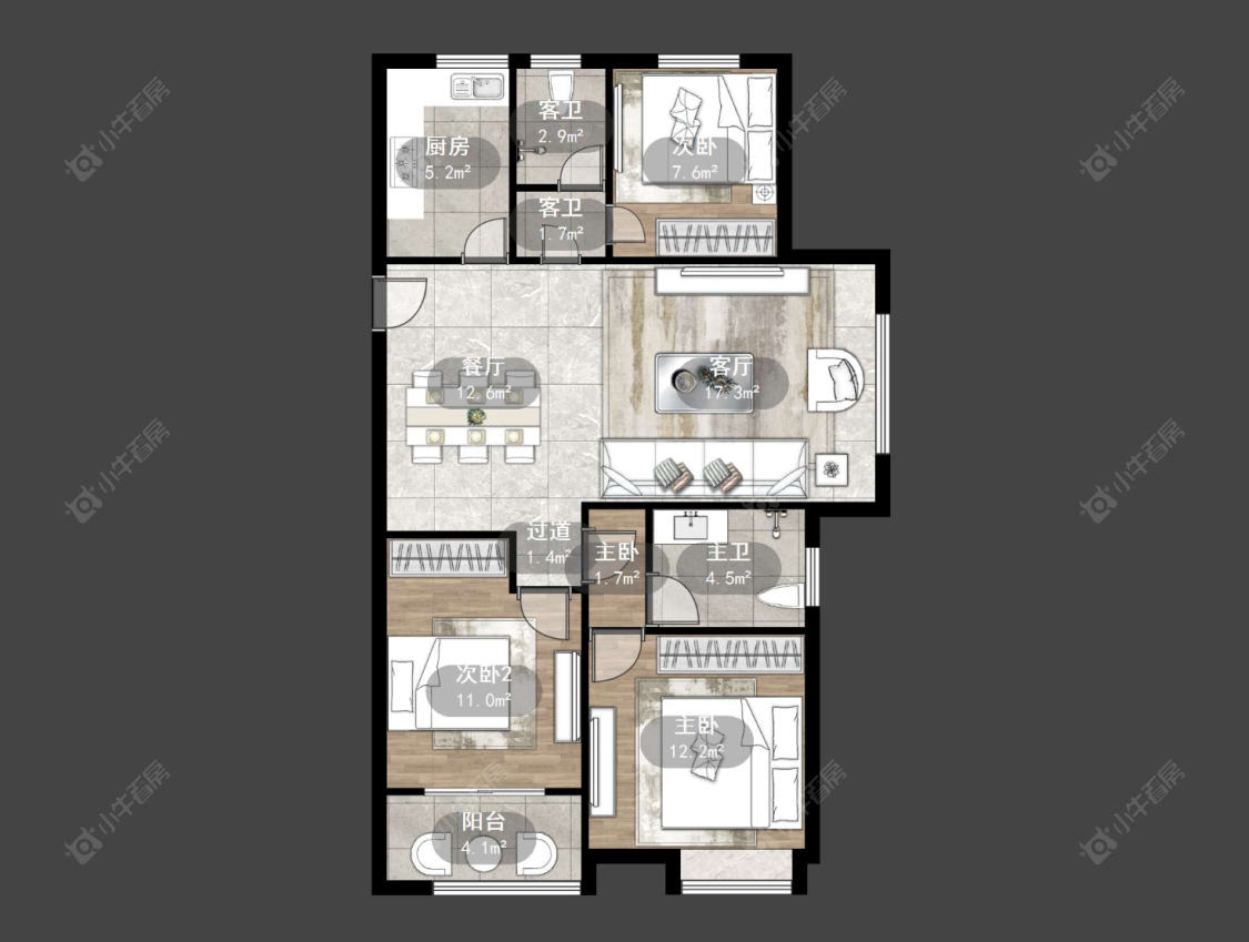 常州新欣嘉园在售二手房源户型图_小牛看房