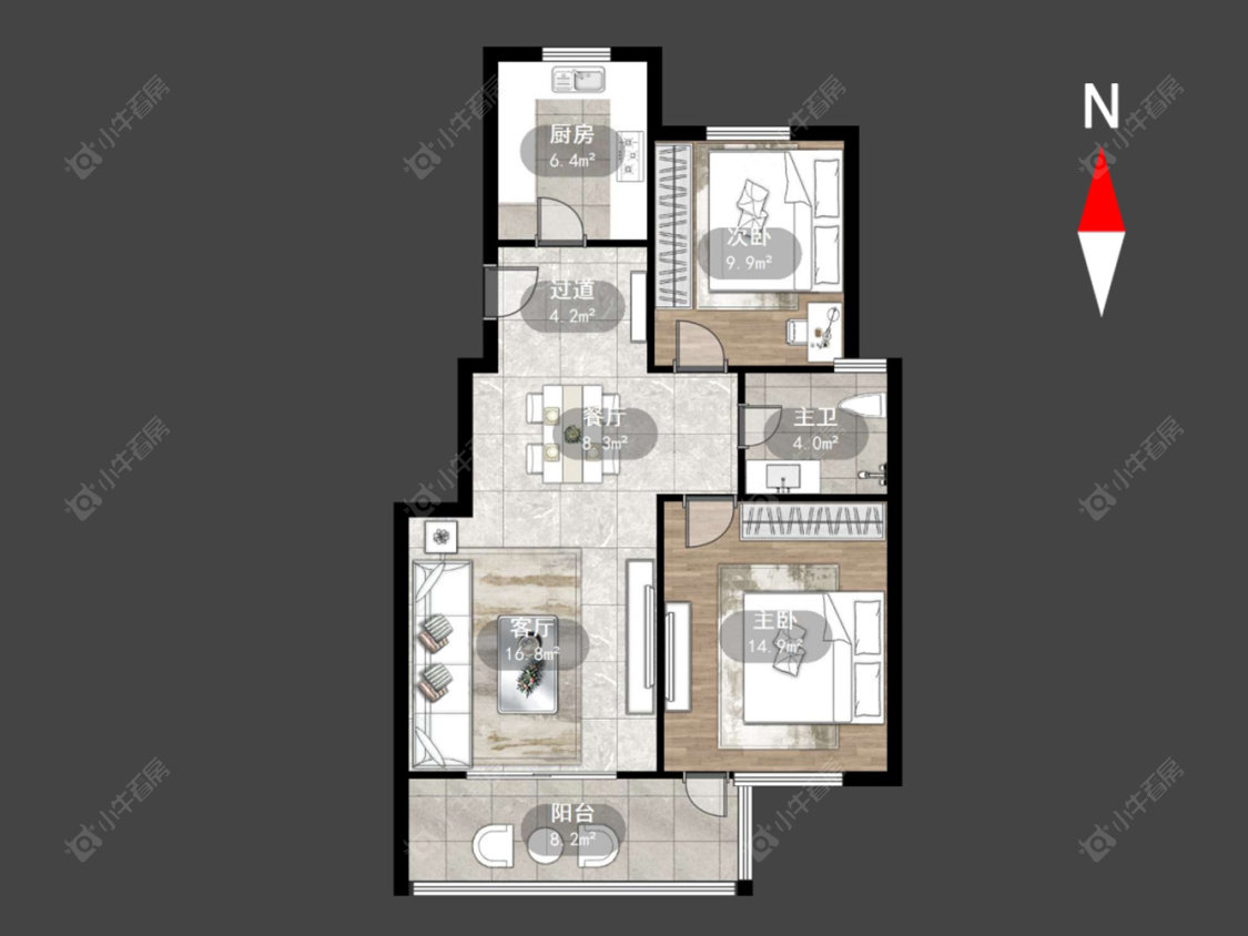 公园壹号一二期房源户型图 常州公园壹号一二期在售二手房源户型图_小牛看房