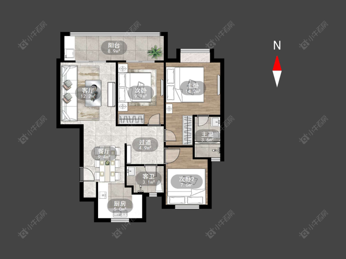 常州天奕云著在售二手房源户型图_小牛看房