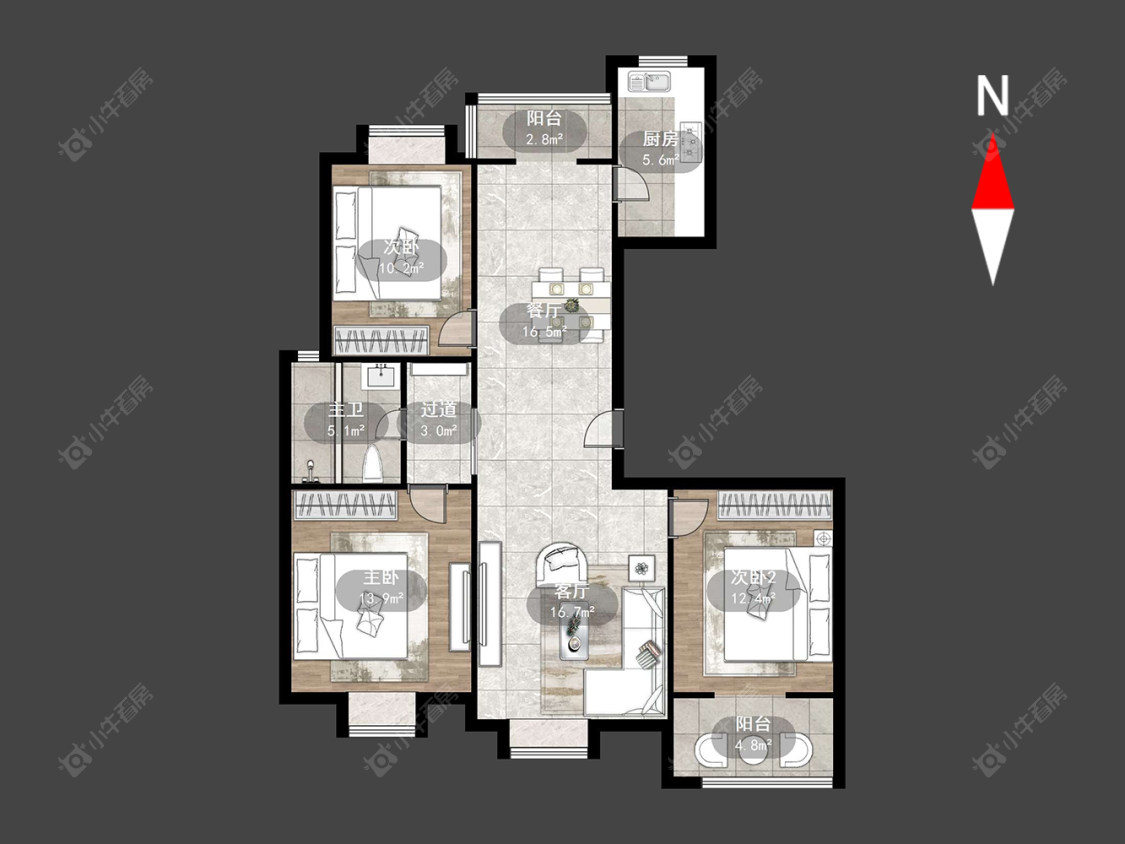 常州祥龙苑在售二手房源户型图_小牛看房
