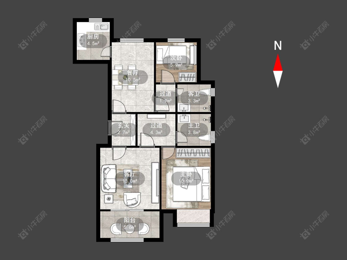 常州晋陵文禧在售二手房源户型图_小牛看房