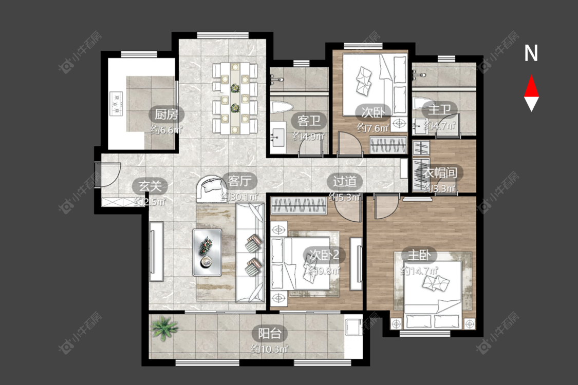 常州新城香溢澜桥一期在售二手房源户型图_小牛看房