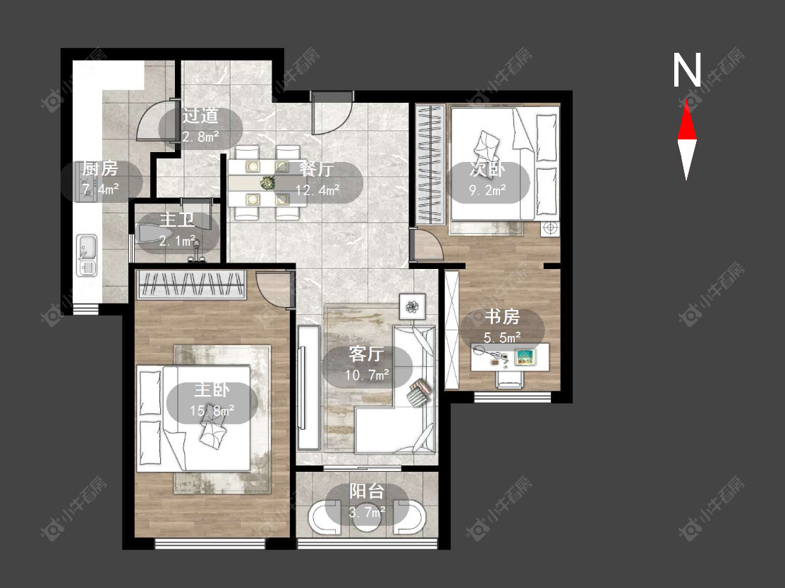 常州朗诗競园在售二手房源户型图_小牛看房