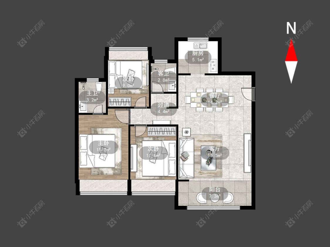 常州万科新都会在售二手房源户型图_小牛看房