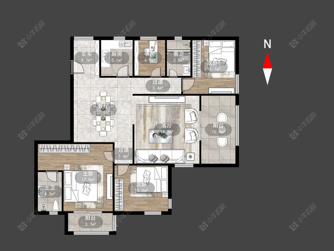 常州奥林匹克花园在售二手房源户型图_小牛看房