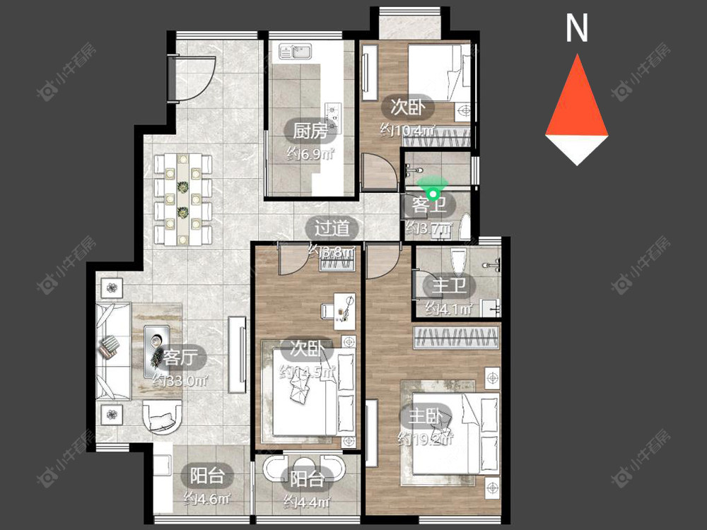 常州中天名园在售二手房源户型图_小牛看房