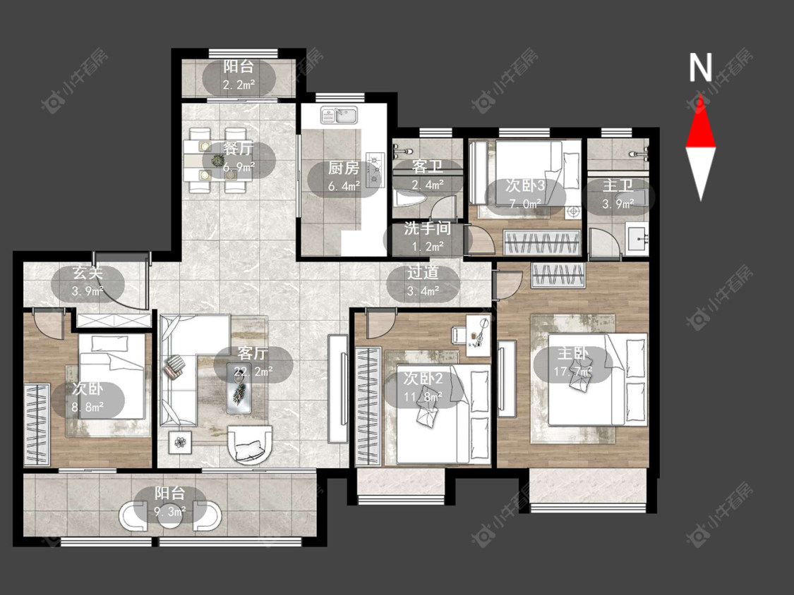 常州金科保利北郡花园在售二手房源户型图_小牛看房
