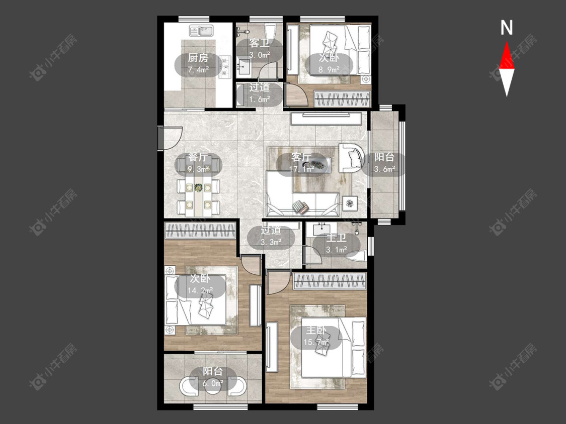 福成上城花园房源户型图 常州福成上城花园在售二手房源户型图_小牛看房