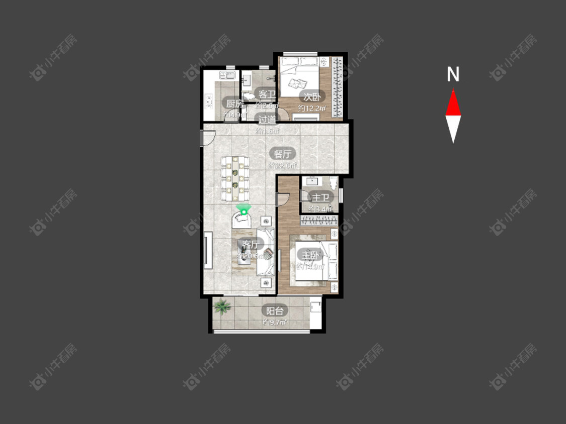 常州九洲花园三期在售二手房源户型图_小牛看房