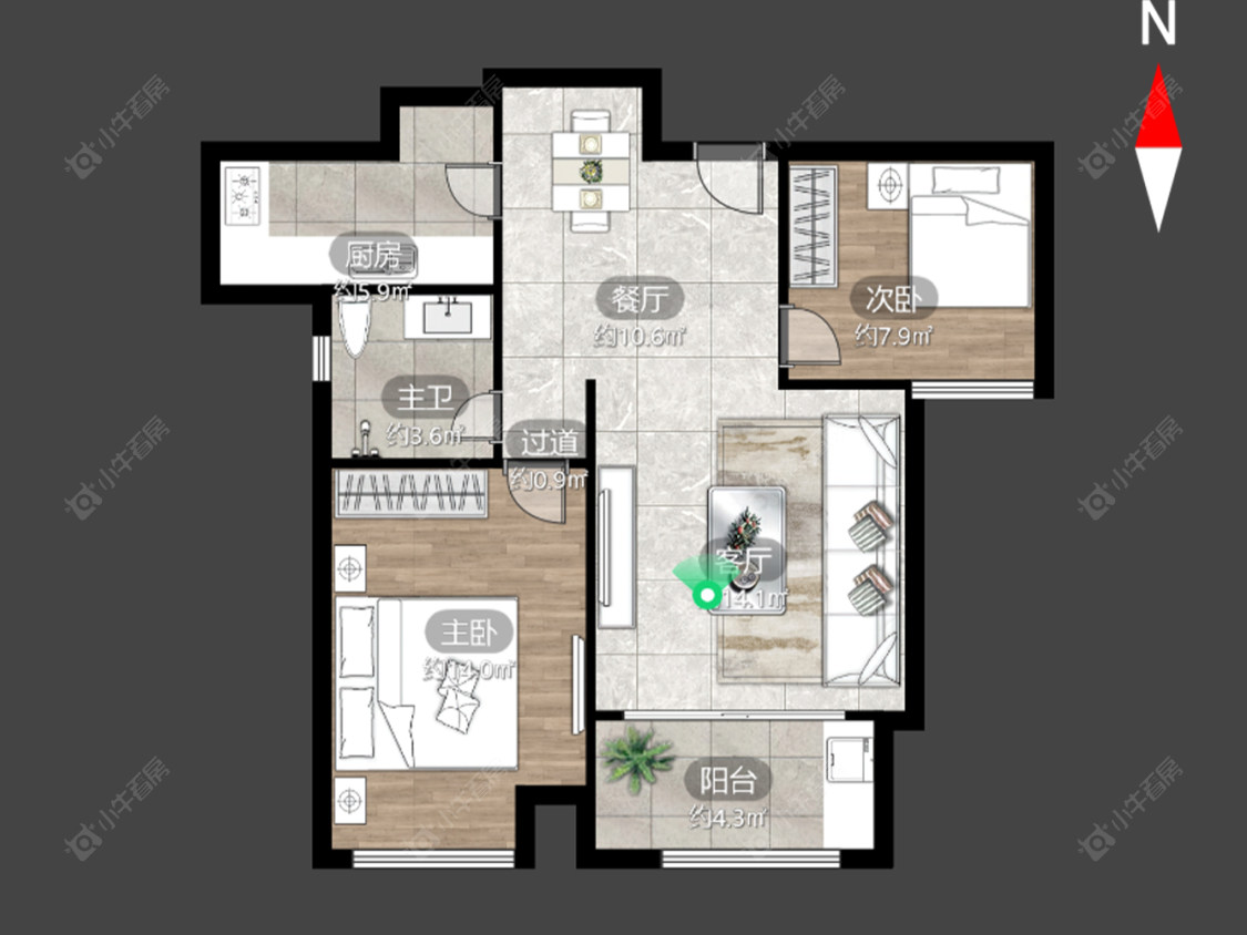 常州香溢紫郡一期在售二手房源户型图_小牛看房